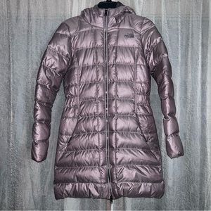 North Face Long Puffer Jacket - Dusty Pink
